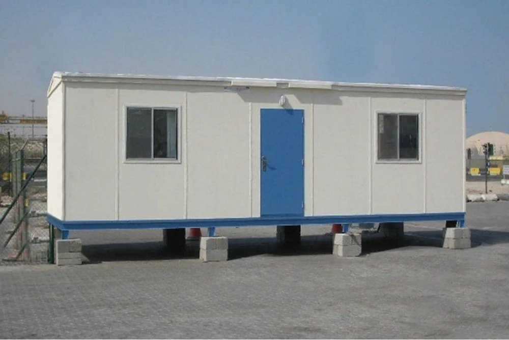 Prefabricated office cabin with windows