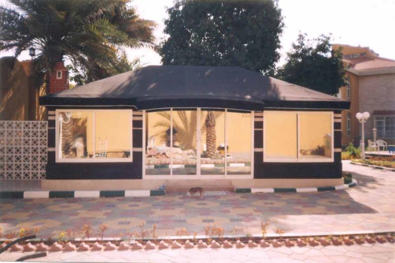 Traditional Bedouin tent with open sides