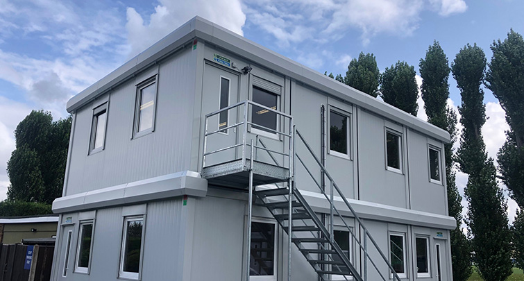 Multi-story prefabricated modular building.