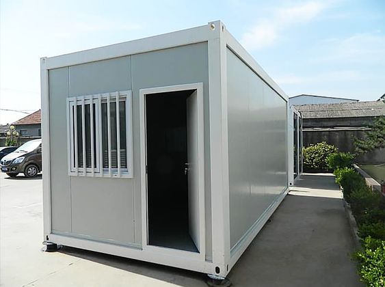 Prefabricated modular building on site.