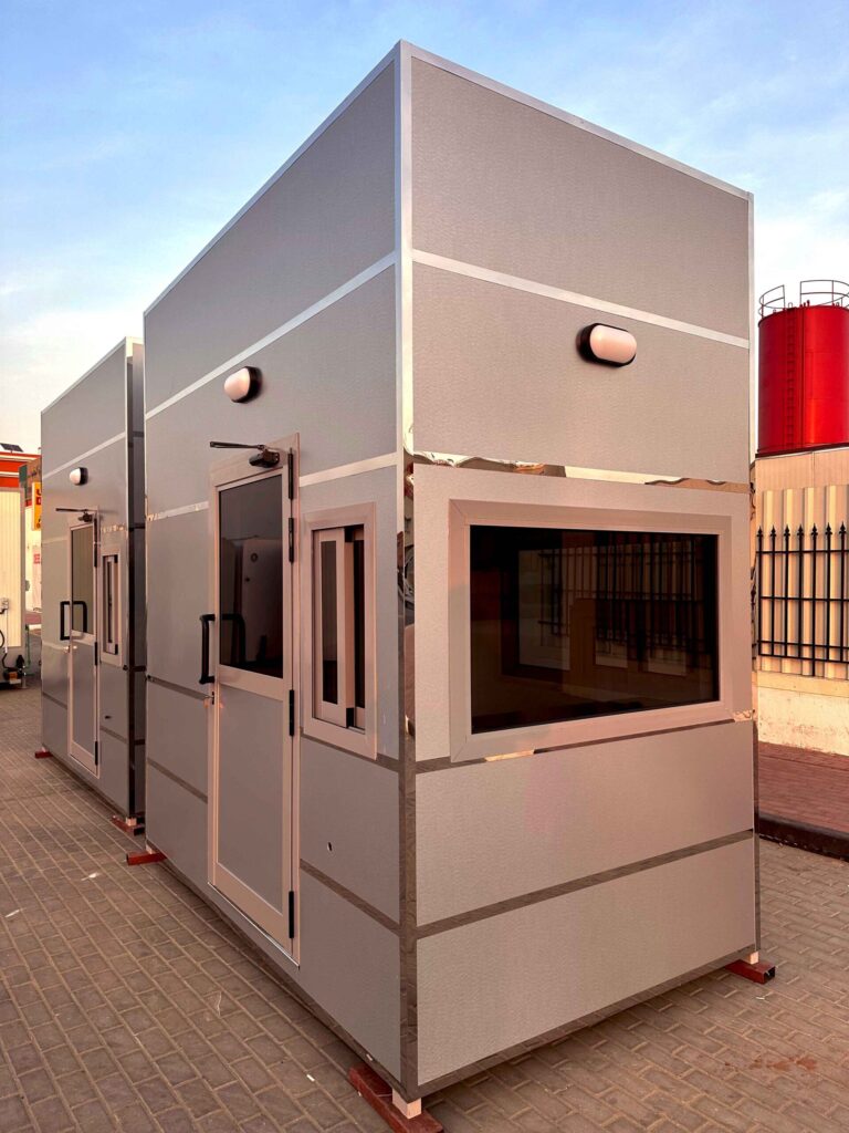 Modern prefabricated guard house.