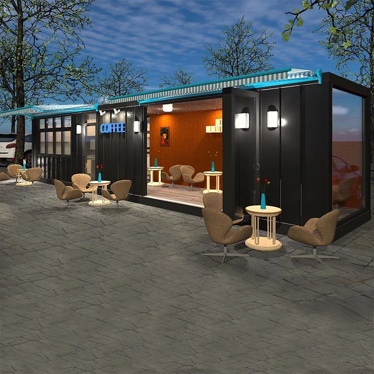 Modern shipping container coffee shop